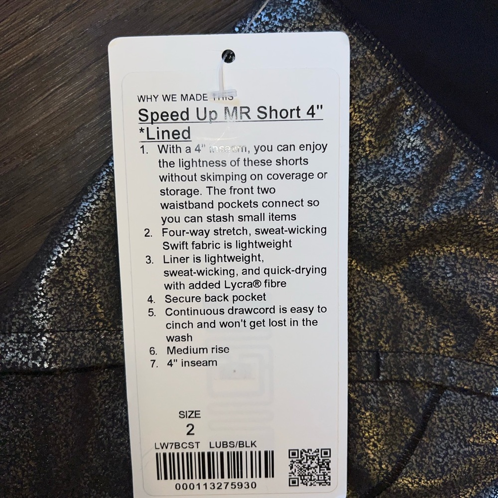 Lululemon Speed Up MR Short 4’’ Lined